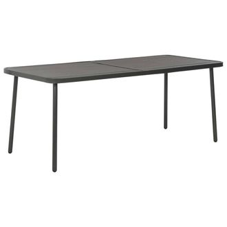 Berkfield Home Garden Table Dark Grey 180x83x72 cm Steel | Size: 180 x 83 x 72 cm