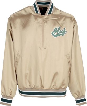 HUF Satin Baseball Bomber Jacket Tan - Heren - Bomber jackets - Beige - L - Polyester - Jassen