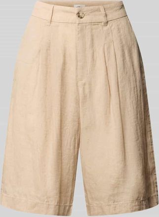 s.Oliver Red Label Wide Leg Leinenshorts mit Bundfalten in Beige, Gr&ouml;&szlig;e 38
