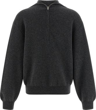 Balenciaga Back-to-Front Wool Knit Sweater - charcoal