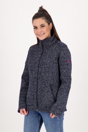 Deproc Strickfleecejacke DEPROC ACTIVE KITTOBE LAKE WOMEN, Damen, Gr. 50 (XL), schwarz, 100% Polyester, tailliert, gerader Abschluss, Jacken Strickfleecejack