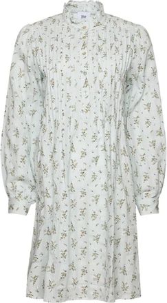 Tiffany & Co. Lichtblauwe Bloem Jurk - Dames - Shirt Kleedjes - Veelkleurig - L/Xl - Kleedjes