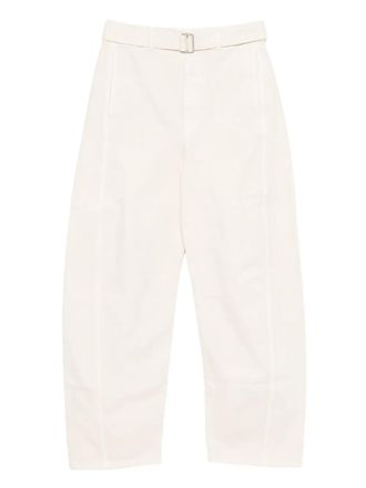 Christophe Lemaire belted panelled jeans - women - Cotton - M - Neutrals