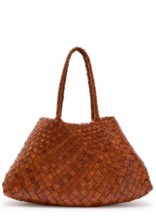 Dragon Diffusion Santa Croce Big Woven Leather Tote bag - Tan - One Size