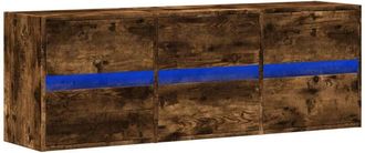 vidaXL Vidaxl - tv Wall Cabinet with led Lights Smoked Oak 130x31x45 cm