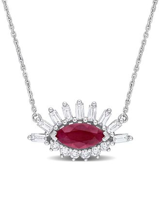 Rina Limor 14K 2.10 Ct. Tw. Diamond & Ruby Eye Pendant