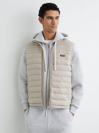 Reiss Light Stone Quilted Zip-through Gilet, Xxl