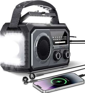 OEM Radio Solar De Emergencia De 16.000 Mah, Radio Port&aacute;til Con Manivela, Radio Am/fm Solar Con Br&uacute;jula, Cargador Usb Para Tel&eacute;fono, Linterna, Alarma Sos,