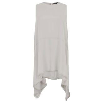 Fabiana Filippi Sleeveless Tops, female, Gray, Size: XS Sleeveless Blouse in Silk Blend