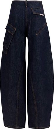 Self Portrait Womens Blue Cotton Cargo Pants