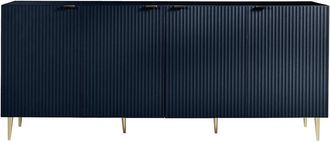 Vente-Unique 4 - Door Buffet - MDF & Steel - Blue & Gold - YESINIA in Midnight