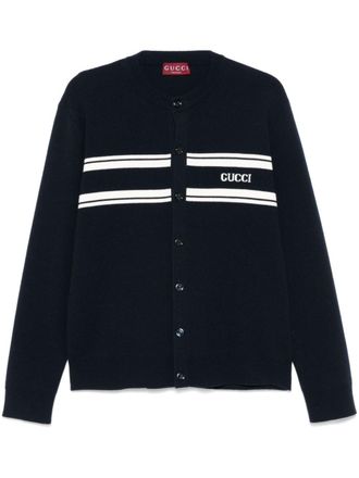 Gucci Intarsia vest met logo - Blauw