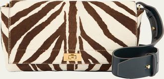Anya Hindmarch Mortimer Zebra-Print Calf Hair Crossbody Bag