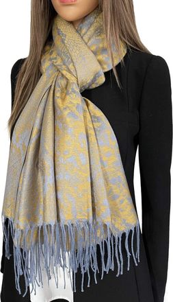 The Accessory Co. Women Leopard Print Scarf Shawl - Animal Leopard Print Gifts, Silk Pashmina Wrap, Large Long Ladies Scarves, Wearable Blanket Scarf, Womens Winter Sca