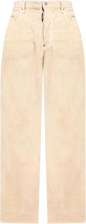 Dsquared2 Corduroy Broek - Heren - Wijde Broeken - Beige - M - Broeken