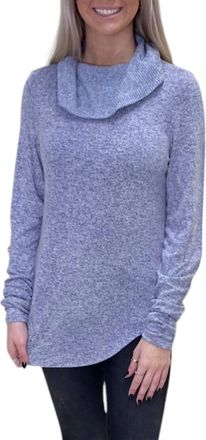 Tribal Josie Cowl Neck Shirring Top In Icy Blue