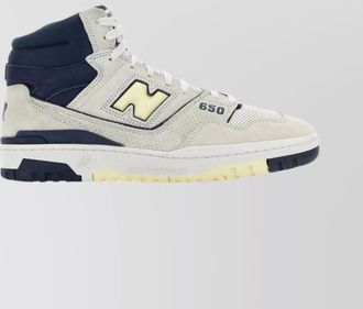 New Balance multicolor high-top leather and suede sneakers