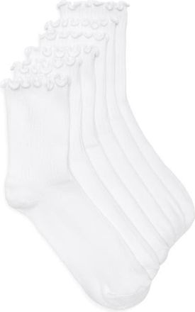 BP. 3-Pack Lettuce Edge Crew Socks in White at Nordstrom