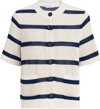 Brunello Cucinelli Striped cardigan in Blue at Nordstrom, Size Xx-Large Eu
