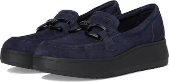 Clarks Zylah Top Womens Flat Shoes Navy Suede : 5.5 B - Medium