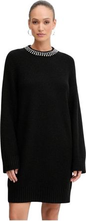 Pinko Ask Jurk - Dames - Kleedjes - Zwart - L - Wol - Kleedjes