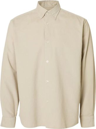 Selected Slhregdanni Cord BD LS Shirt Noos - Heren - Overhemden - Grijs - Maat: M Katoen