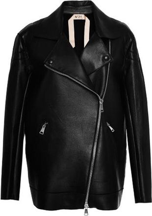 N&deg;21 Clara Black Leather Jacket Size L