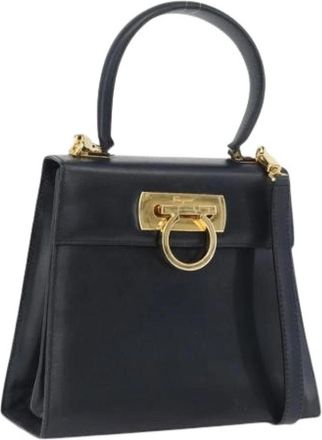 Ferragamo Pre-owned Handtas - Dames - Vintage Handtas - Blauw - ONE Size - Leer - Vintage