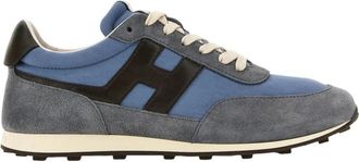 Hogan Sneakers Hogan athletic in su&egrave;de en stof blauw en bruin - Heren - Sneakers - Veelkleurig - 44 EU - Su&egrave;de - Schoenen