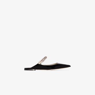 Jimmy Choo London Bing Crystal-Embellished Leather Mules - Womens - Calf Leather/Goat Skin/Patent LeatherRubber