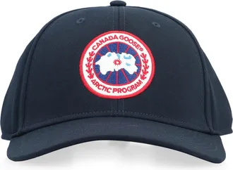 Canada Goose Mens Arctic Disc Logo Baseball Cap Blue Polyester Hat