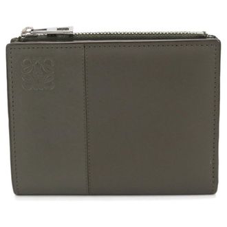Loewe Khaki Leather Wallet (Bi-Fold) (Pre-Owned)