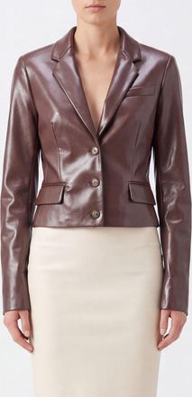 Andamane Blazer monopetto in pelle sintetica slim fit