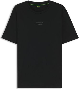 BOSS Porsche x mercerized-cotton T-shirt with rear graphics