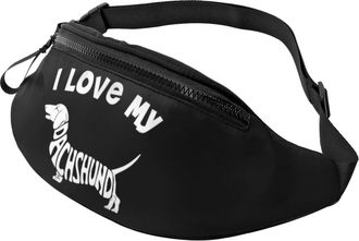 Generic I Love My Daschund Bum Bags Belt Bag Unisex Fanny Pack For Travel Shopping Ladies 14X35Cm
