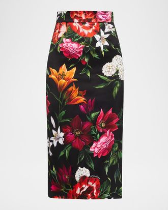 Dolce & Gabbana Floral Bouquet Midi Skirt