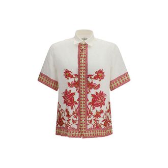 Etro Multicolor Linen Shortsleeve Mens Shirt