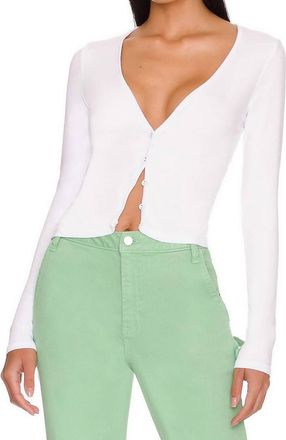 La Made Sweet V Cardigan In White
