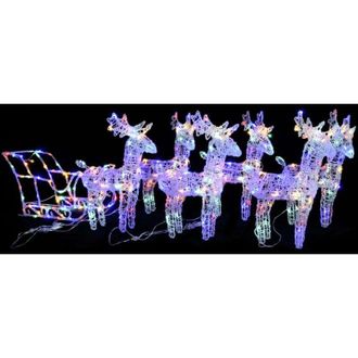 vidaXL Decoraci&oacute;n Navide&ntilde;a De Renos Y Trineo Acr&iacute;lico 320 Led Vidaxl