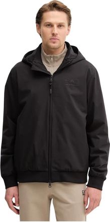 Emporio Armani Jack met rits en capuchon - Heren - Zomerjassen - Zwart - 2XL - Jassen