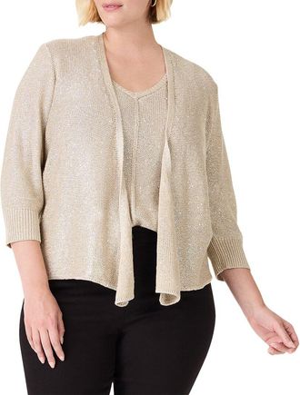 Nic+Zoe NIC+ZOE Plus Subtle Sparkle 4-Way Cardigan