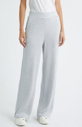 Rails Ellery Rib Wide Leg Pants in Heather Grey Brushed at Nordstrom, Size Xx-Small
