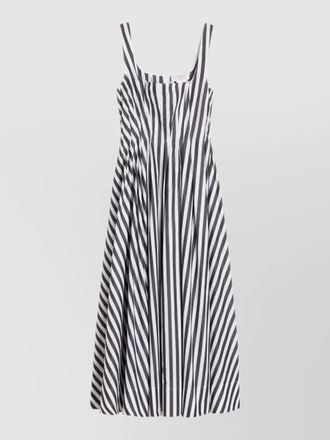 Sportmax striped cotton poplin maxi flare dress