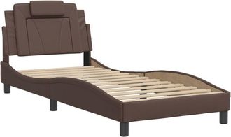 vidaXL Estructura De Cama Sin Colch&oacute;n Cuero Sint&eacute;tico Marr&oacute;n 80x200 Cm Vidaxl
