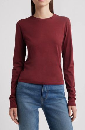 Frame Denim Long Sleeves Baby Tee In Syrah