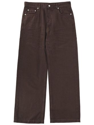 Rick Owens Deep Brown Geth Wide-Leg Cotton Jeans