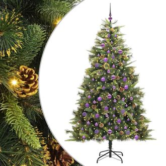 vidaXL &Aacute;rbol De Navidad Artificial Con Ramas Plegables Y Conos 210 Cm Vidaxl