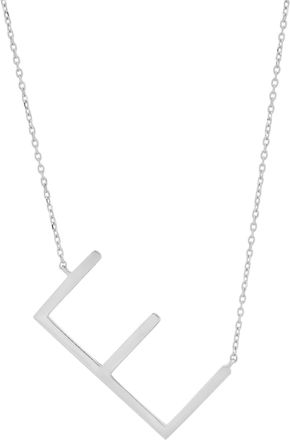 MAX + STONE 10k Yellow or White Gold Large Sideways Block Letter Initial with Cable Chain