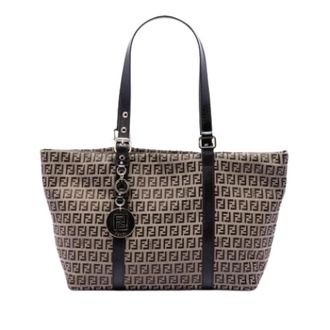 Fendi Pre-owned Canvas Tote Bag - Dames - Vintage Shopper - Bruin - ONE Size - Leer - Vintage