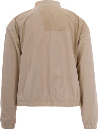 Arte Mens Jacket Curve Zipper Cream Nylon